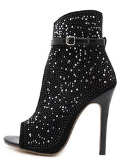 Glitzernde High Heels mit Strass-Ausschnitt