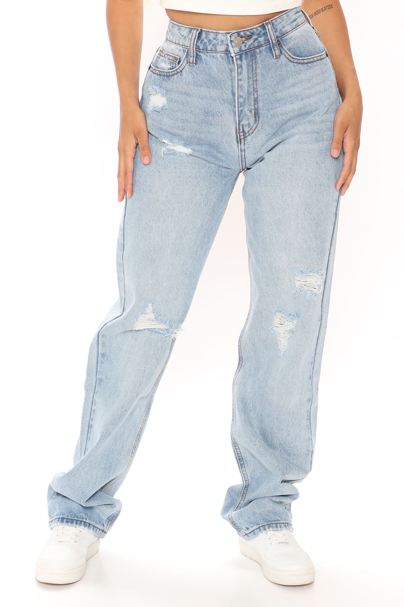 Daddy Issues Slouch Fit Jeans - Medium Blue Wash Ins Street