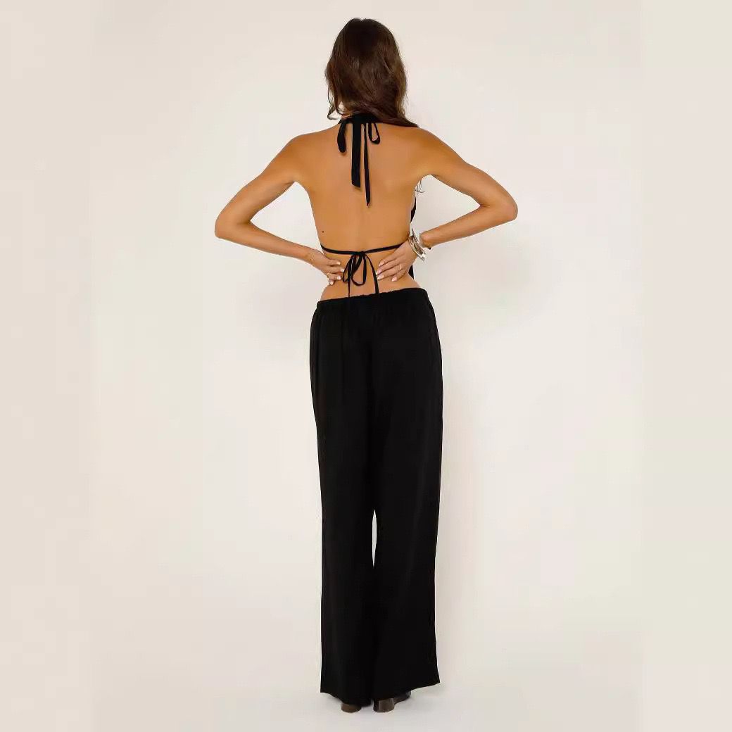 Sport-BH und Leggings mit Hahnentrittmuster