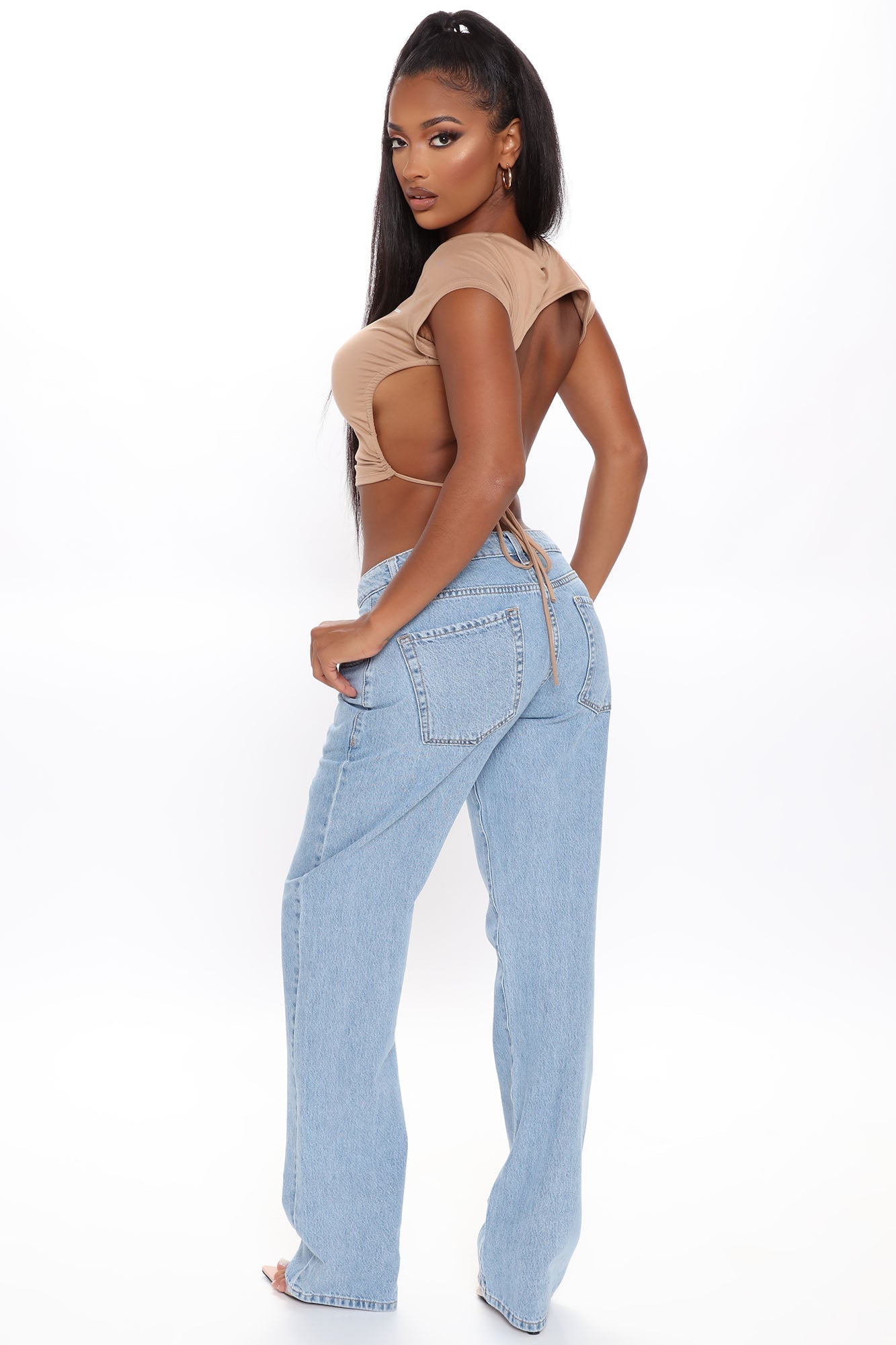 Low Rider Slouch Fit Jeans - Light Blue Wash Ins Street