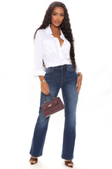 In The Groove High Rise Bootcut Jeans - Dark Wash Ins Street