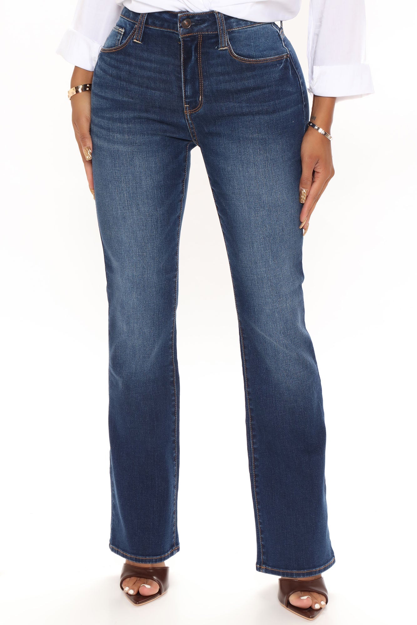 In The Groove High Rise Bootcut Jeans - Dark Wash Ins Street