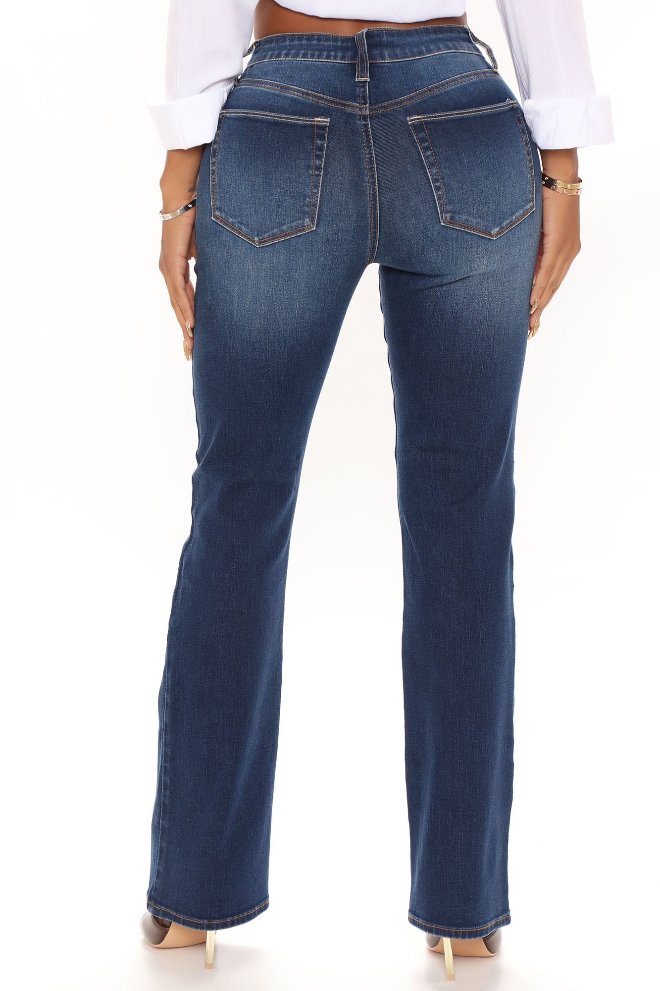 In The Groove High Rise Bootcut Jeans - Dark Wash Ins Street