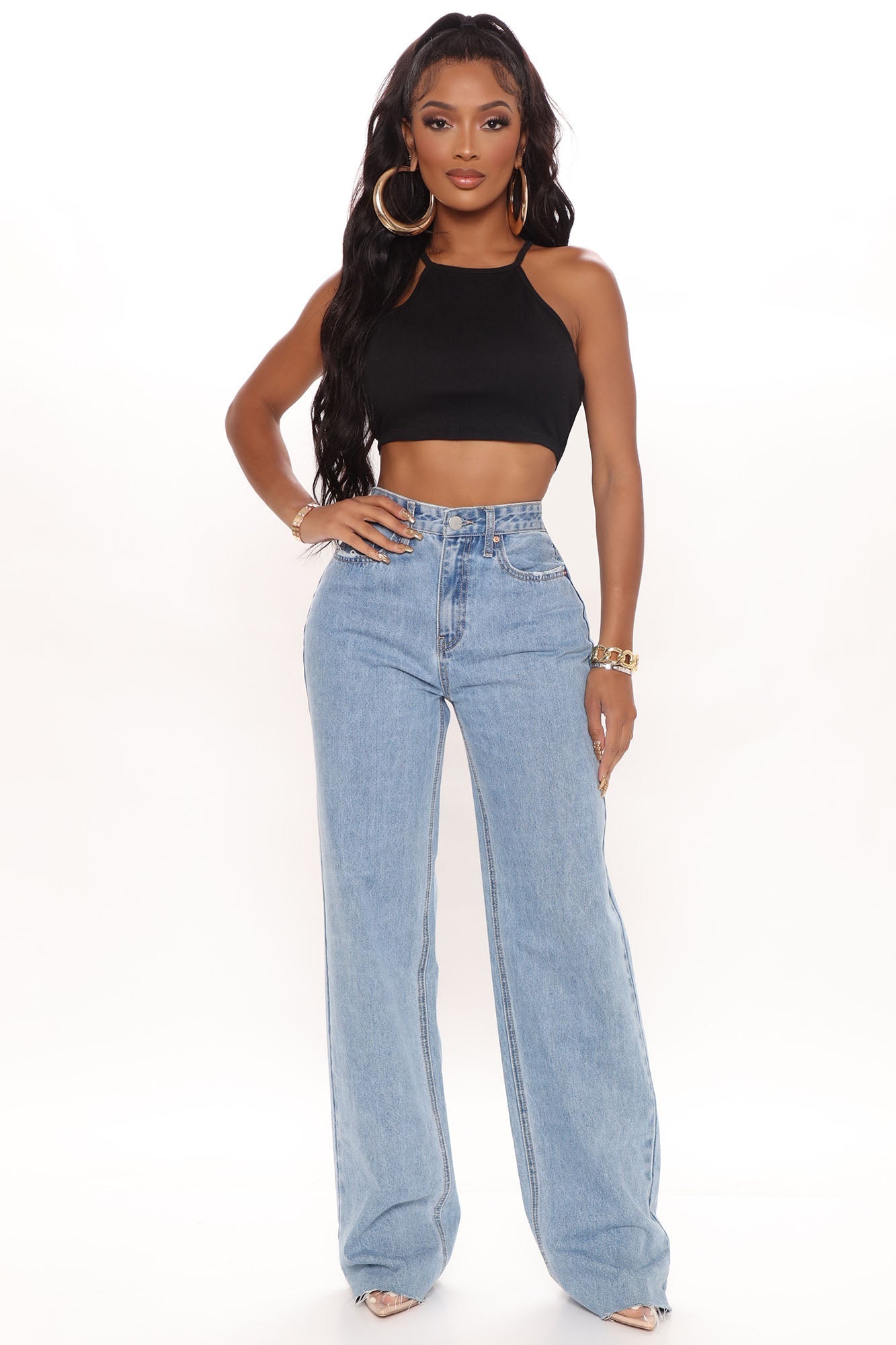 Winona 90's Wide Leg Jeans - Medium Blue Wash Ins Street