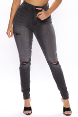 Our Favorite High Rise Skinny Jeans - Grey Ins Street