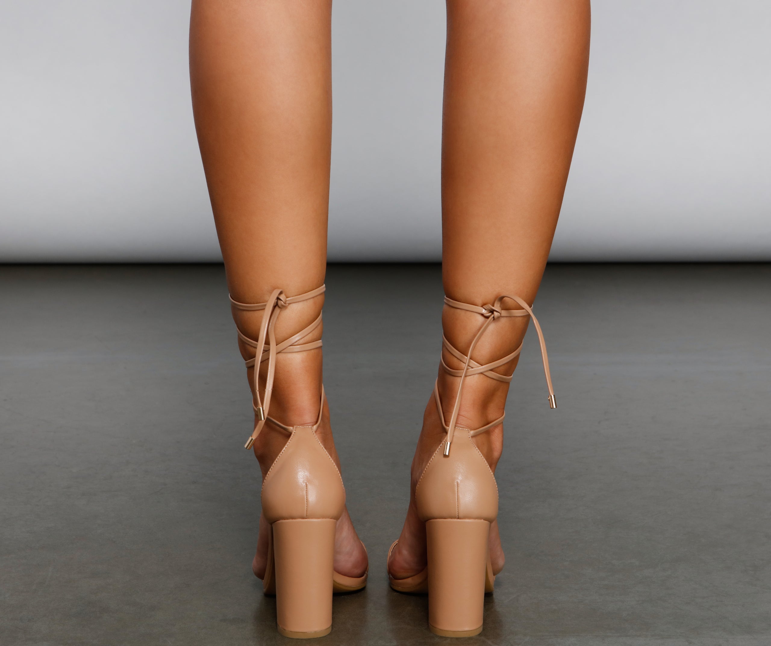 Edgy Glam Faux Leather Block Heels Newgew