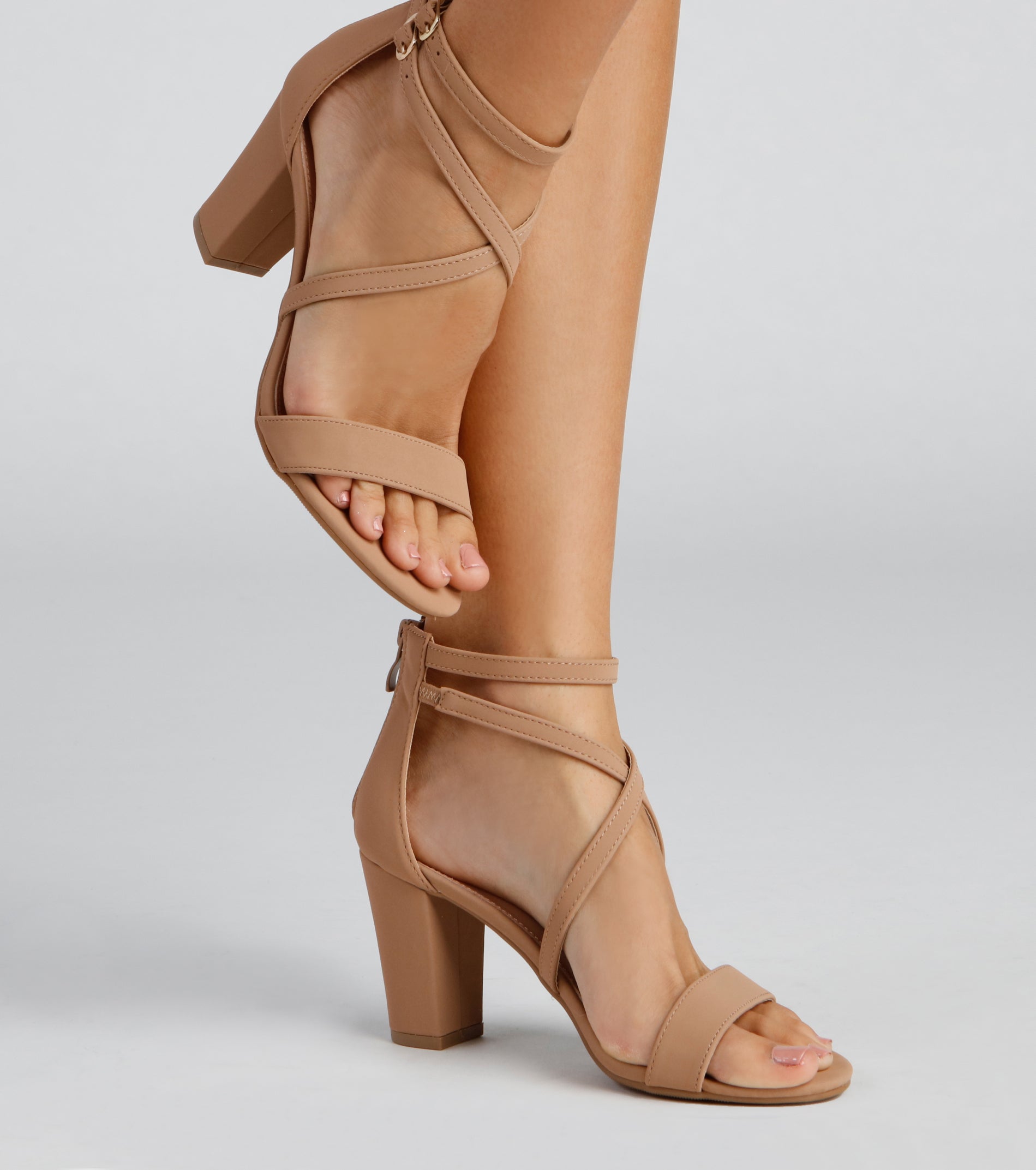 Classy Steps Nubuck Criss-Cross Heels Newgew