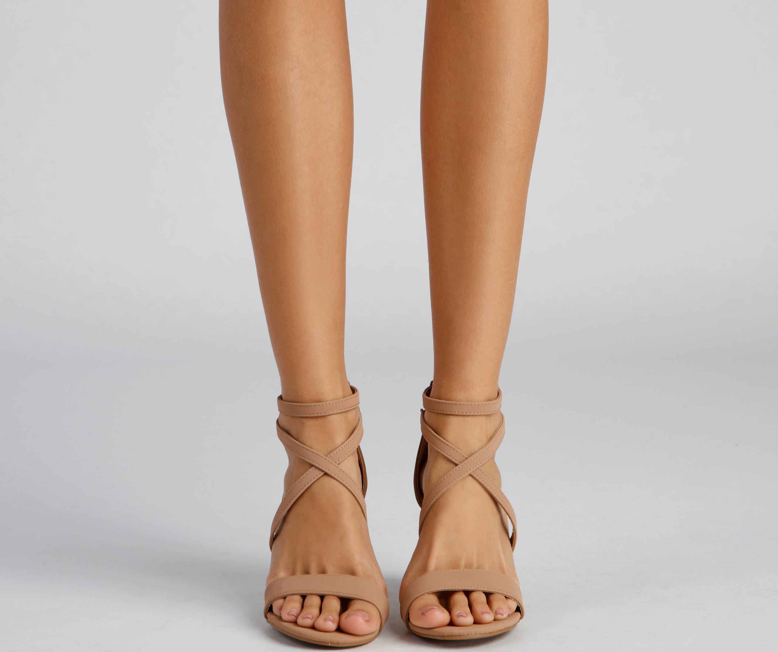 Classy Steps Nubuck Criss-Cross Heels Newgew