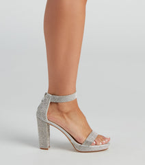 Oh My Shine – Absatzschuhe mit Strasssteinen und Blockabsatz