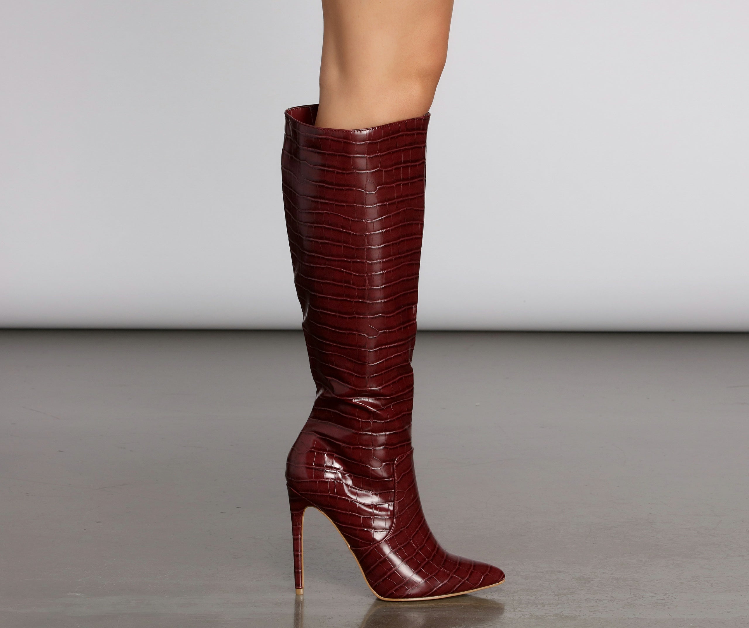 Make An Impression Croc Stiletto Boots Newgew
