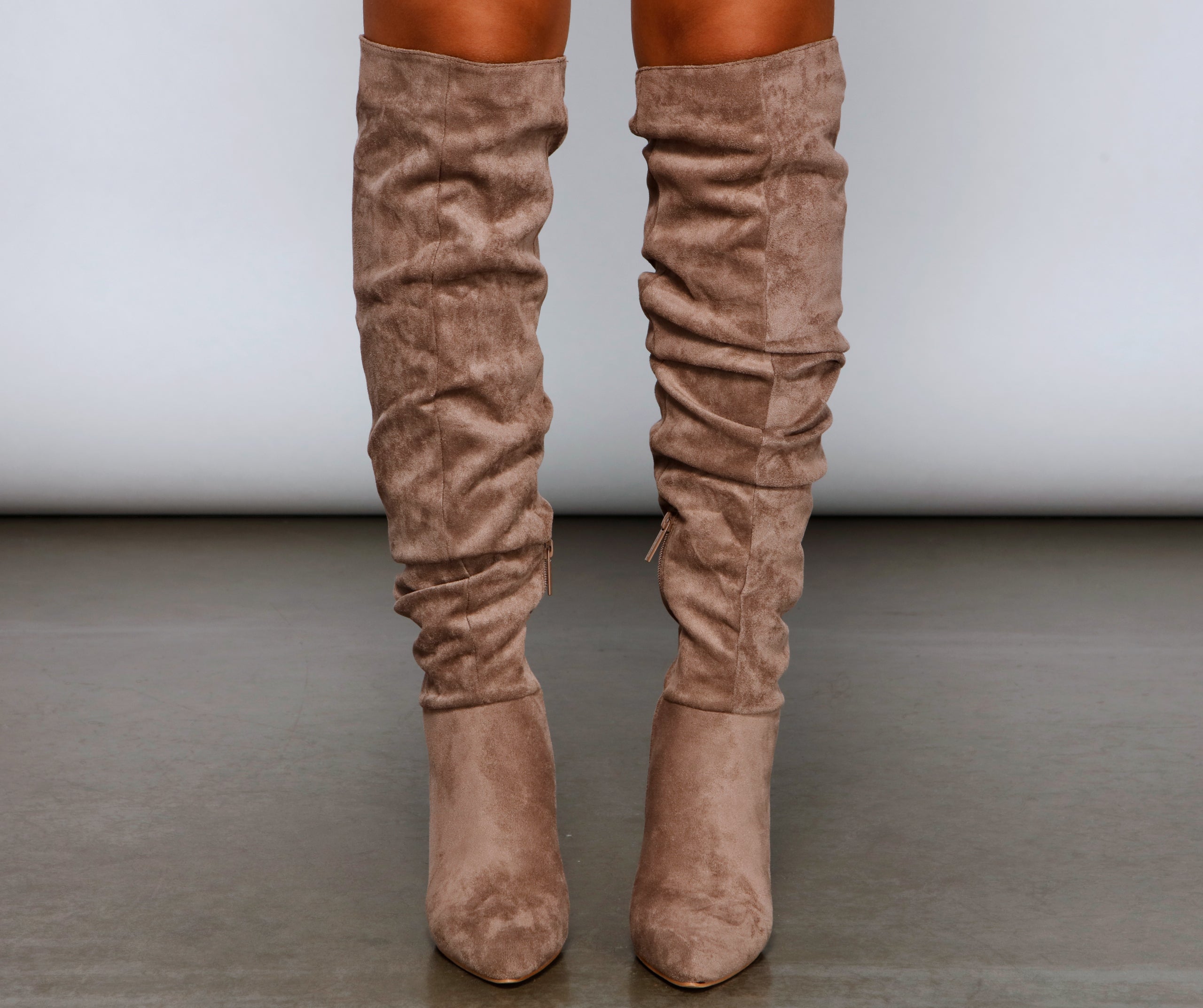 Hitting The Mark Faux Suede Boots Newgew