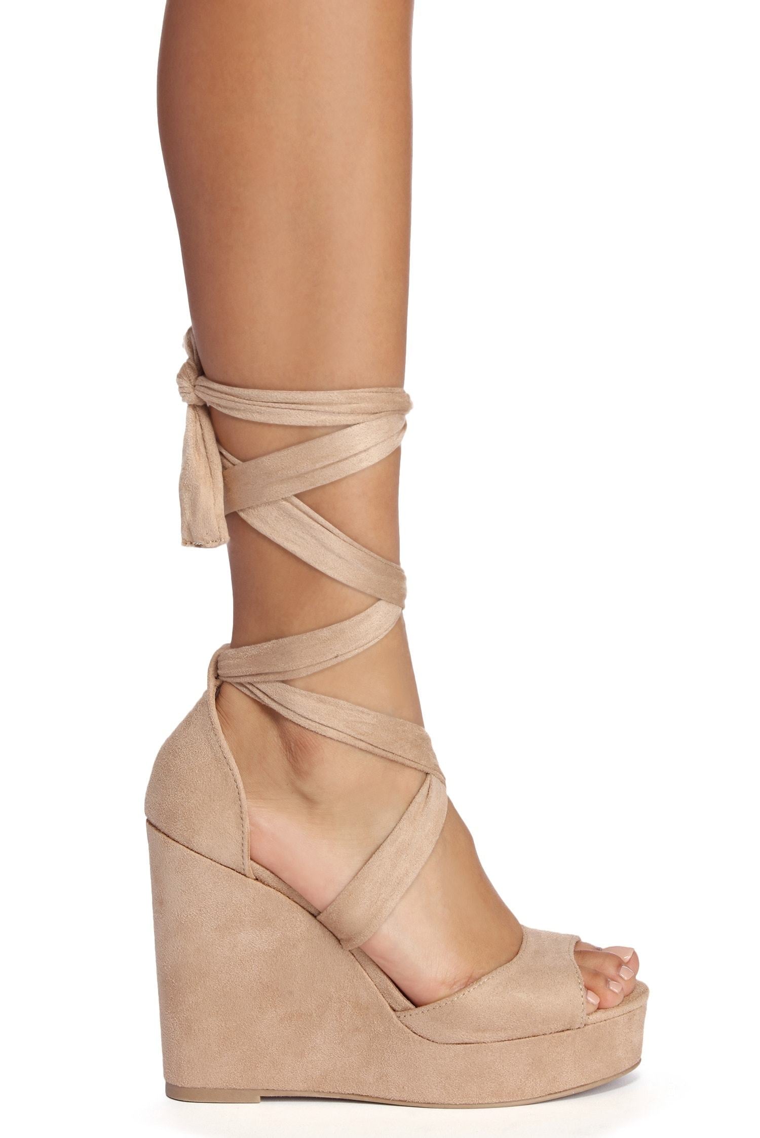 Faux Suede Sophistication Wedge Heels