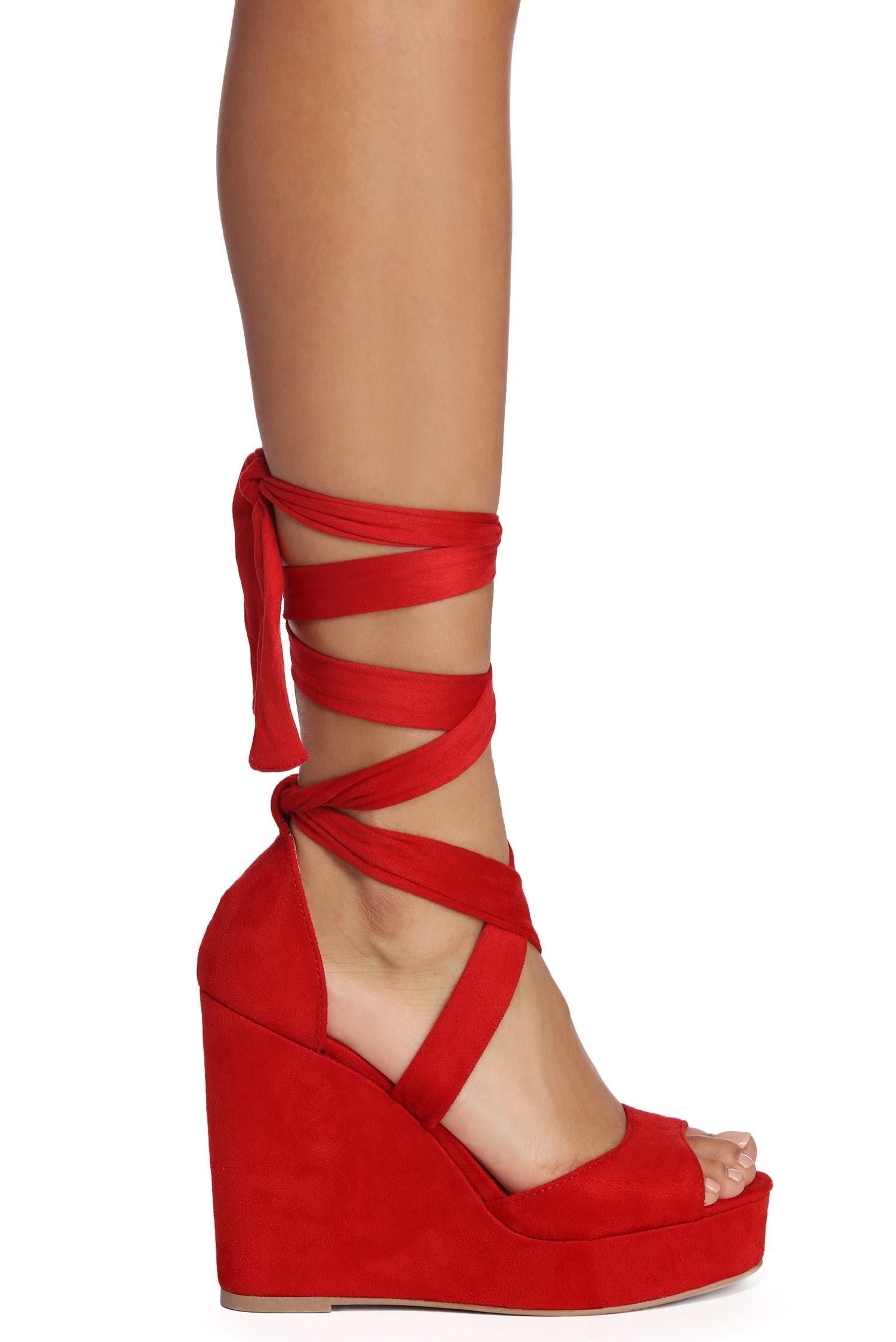 Faux Suede Sophistication Wedge Heels