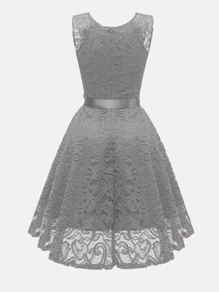 Elegant Sleeveless Lace Party Dress