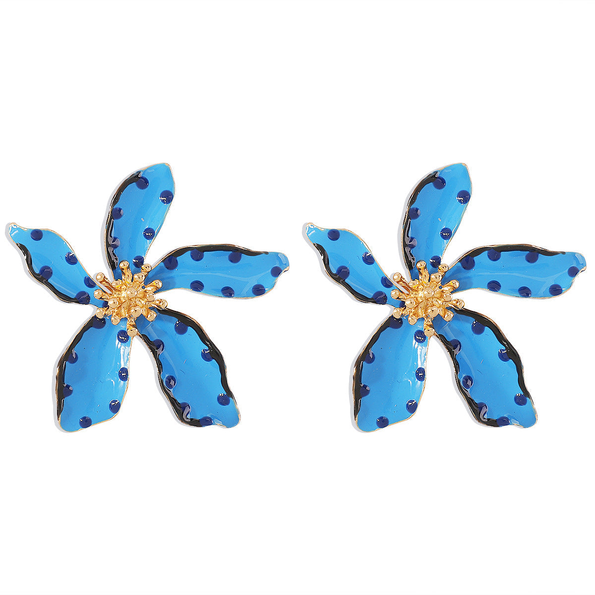 Flower Wave Point Earrings
