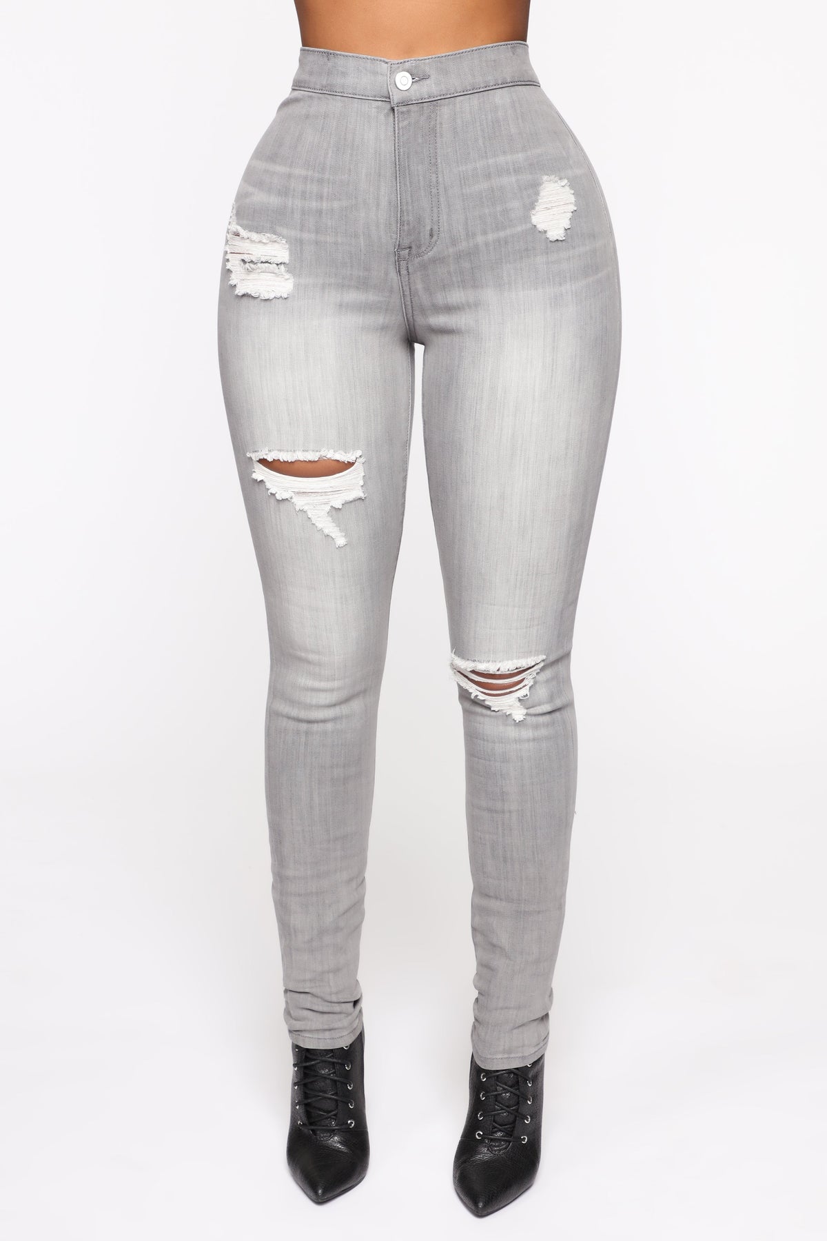 In The Night High Rise Skinny Jeans - Grey Ins Street