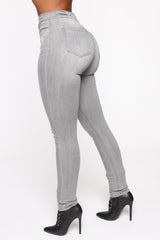 In The Night High Rise Skinny Jeans - Grey Ins Street