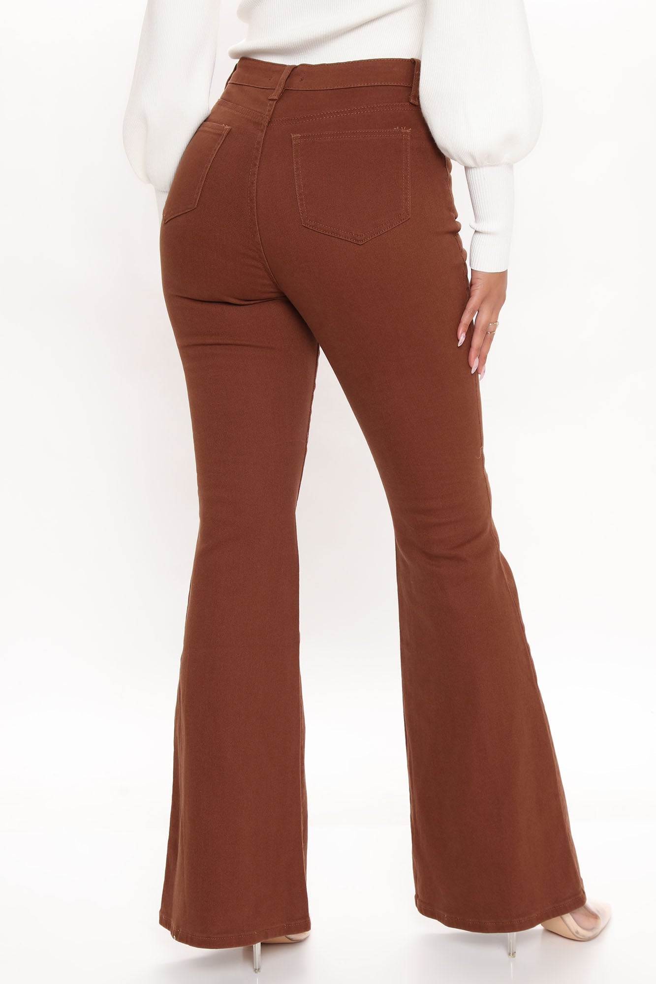 Manchester High Rise Flare Jeans - Brown Ins Street