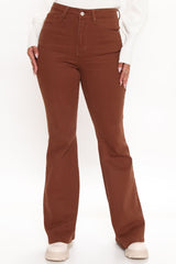 Manchester High Rise Flare Jeans - Brown Ins Street