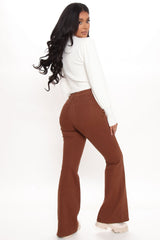 Manchester High Rise Flare Jeans - Brown Ins Street