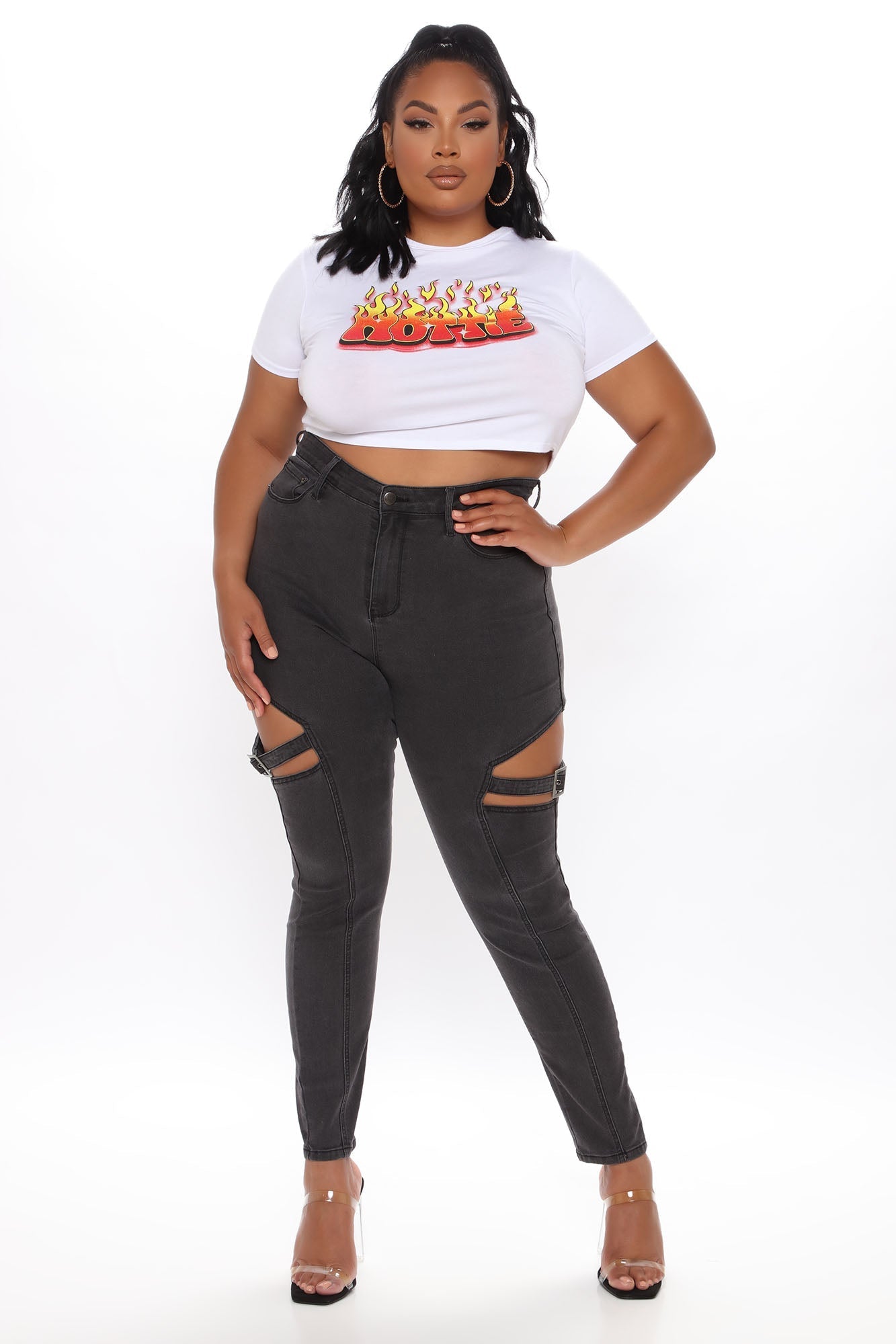 Buckle Up Sis Skinny Jeans - Black Ins Street