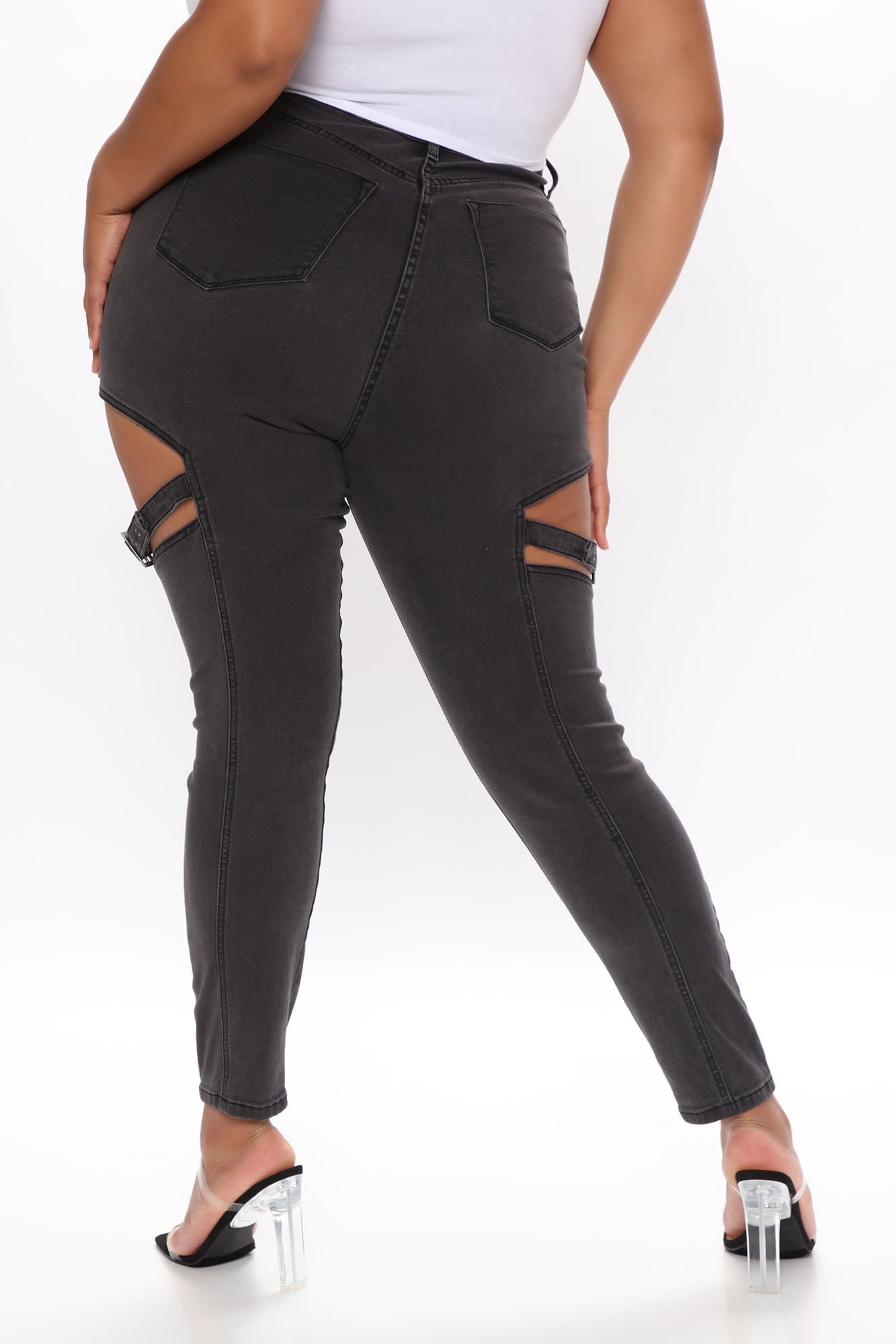 Buckle Up Sis Skinny Jeans - Black Ins Street