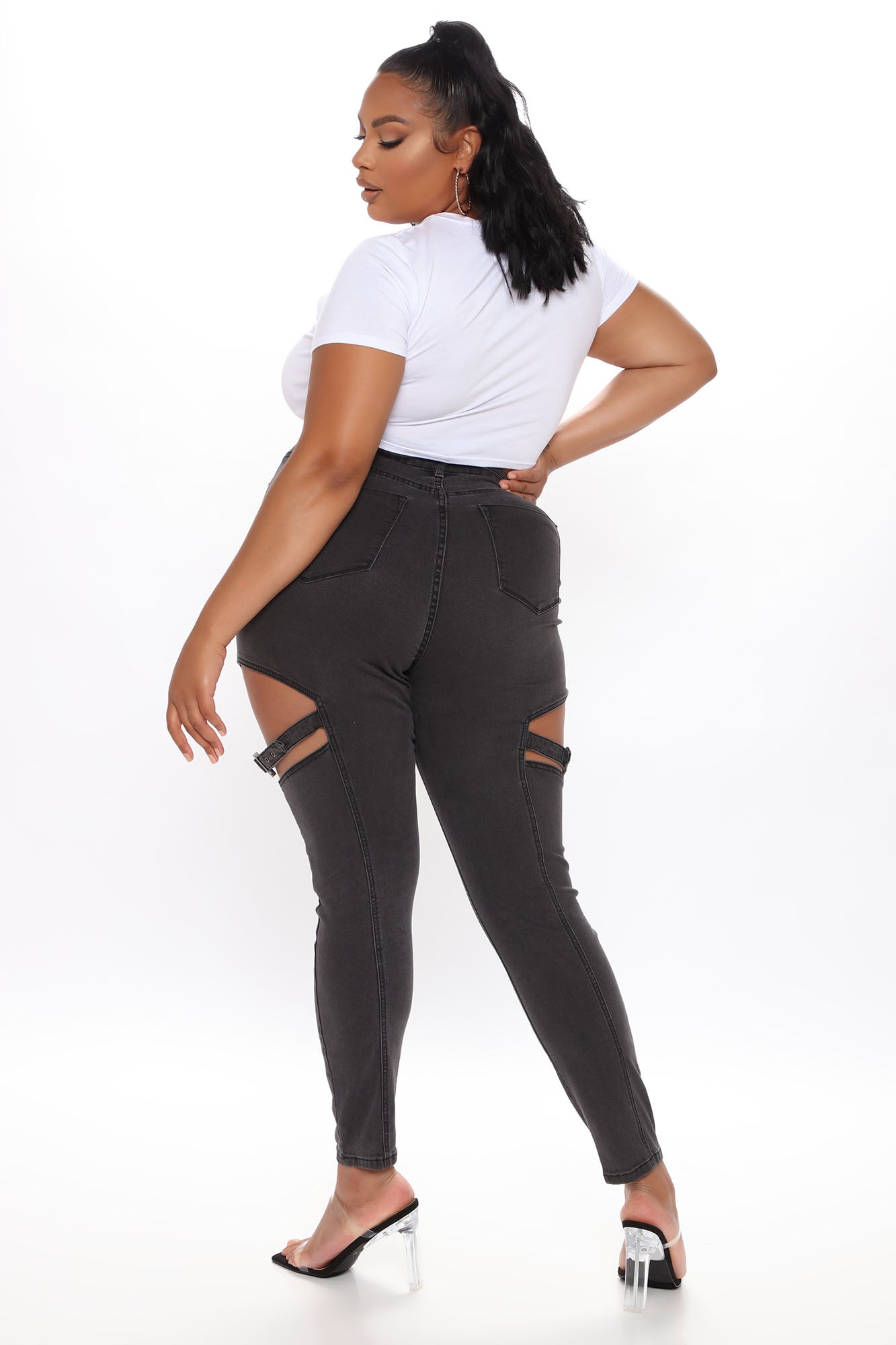 Buckle Up Sis Skinny Jeans - Black Ins Street