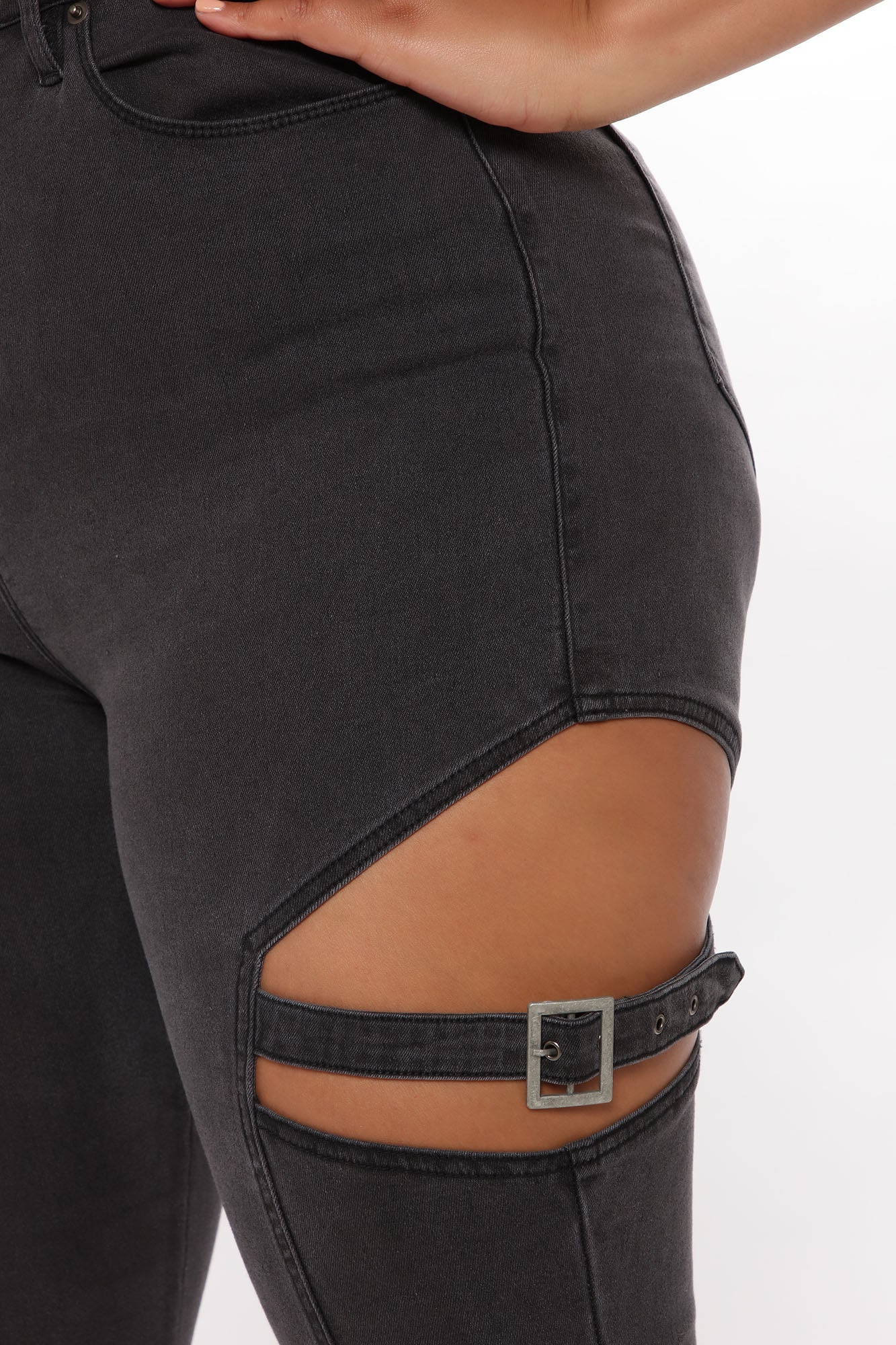 Buckle Up Sis Skinny Jeans - Black Ins Street