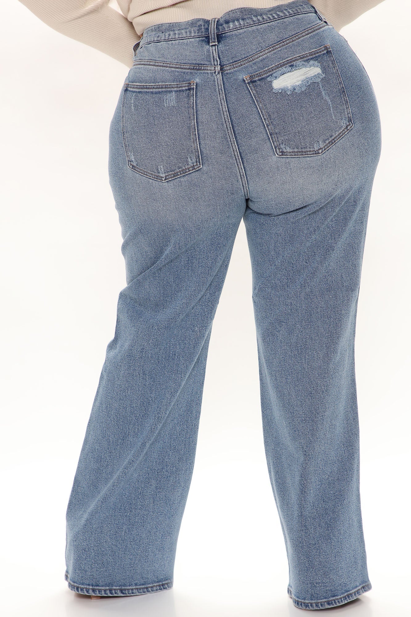 Cut Me Some Slack Vintage Straight Leg Jeans - Vintage Blue Wash Ins Street
