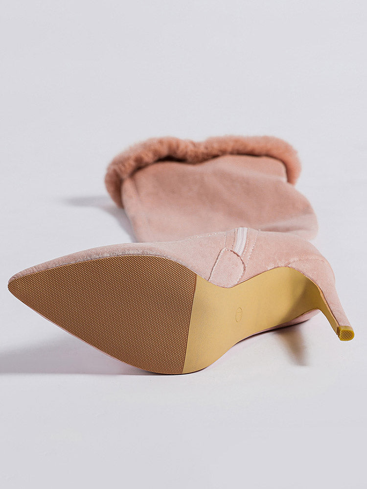 Suede Stiletto Heeled Boots