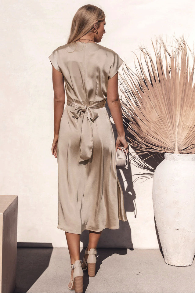 Scoop A-line Satin Bridesmaid Dress