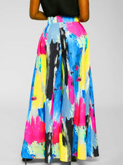 Hose mit weitem Bein und hohem Bund und Graffiti-Print