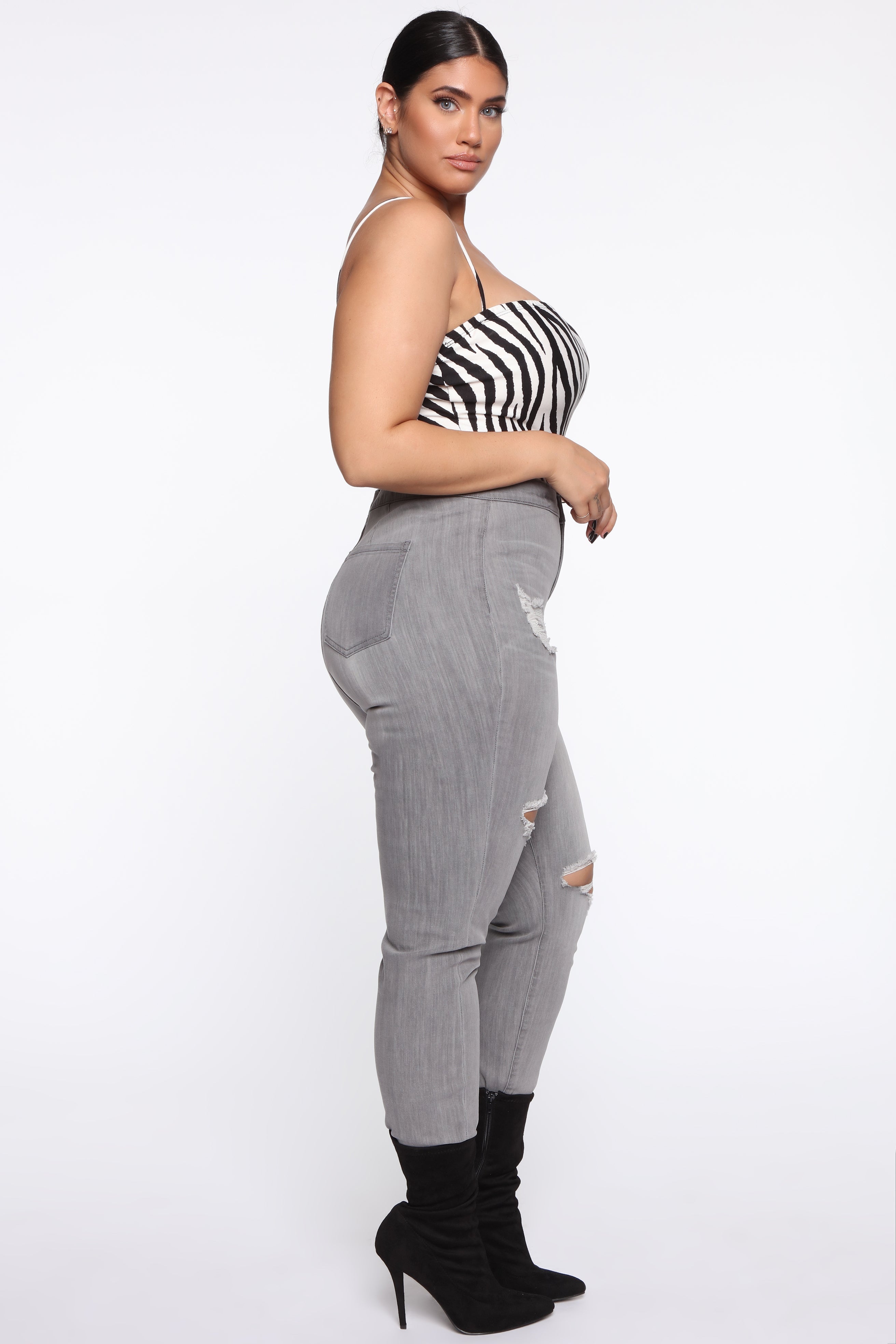 In The Night High Rise Skinny Jeans - Grey Ins Street