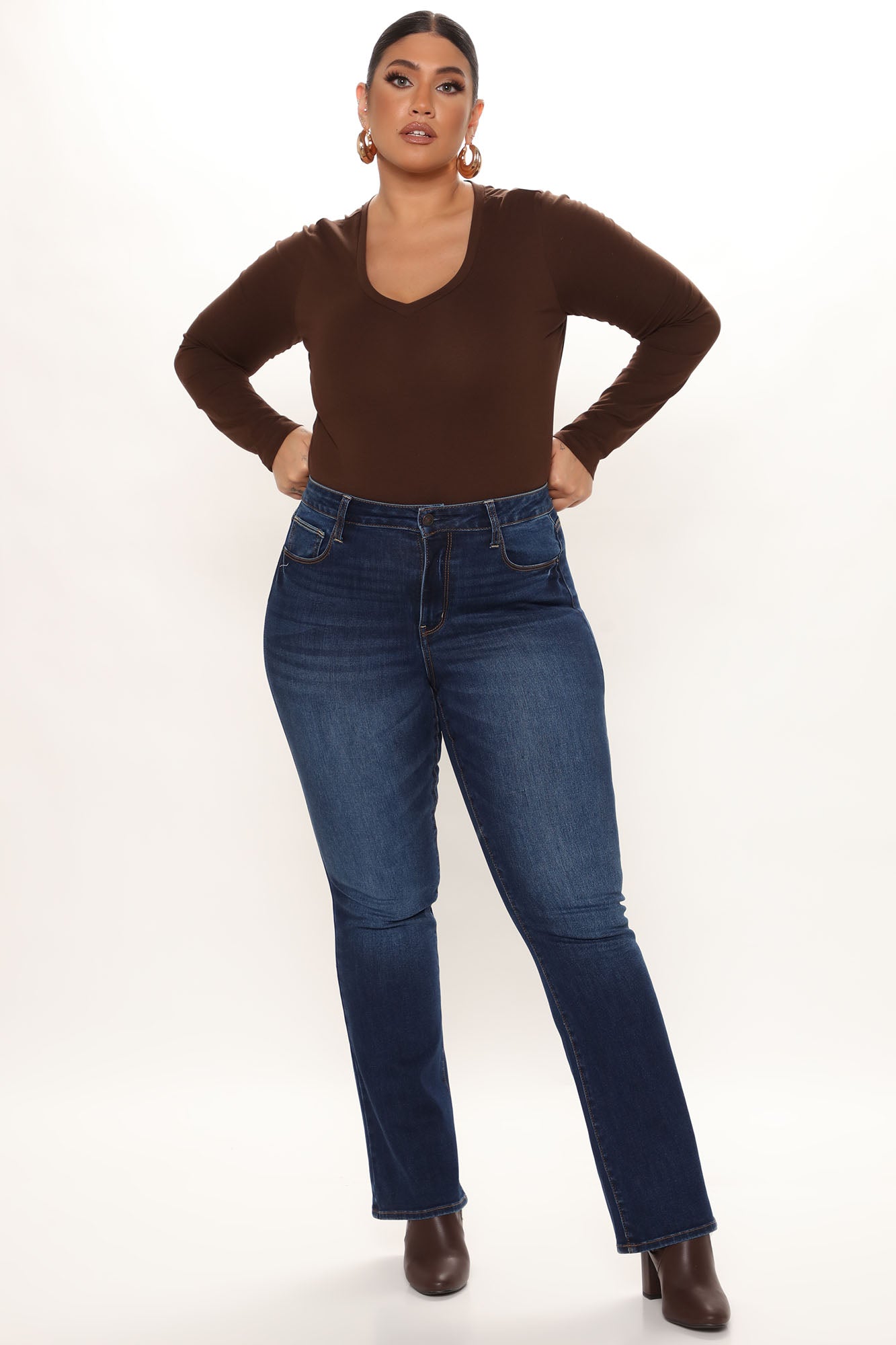 In The Groove High Rise Bootcut Jeans - Dark Wash Ins Street