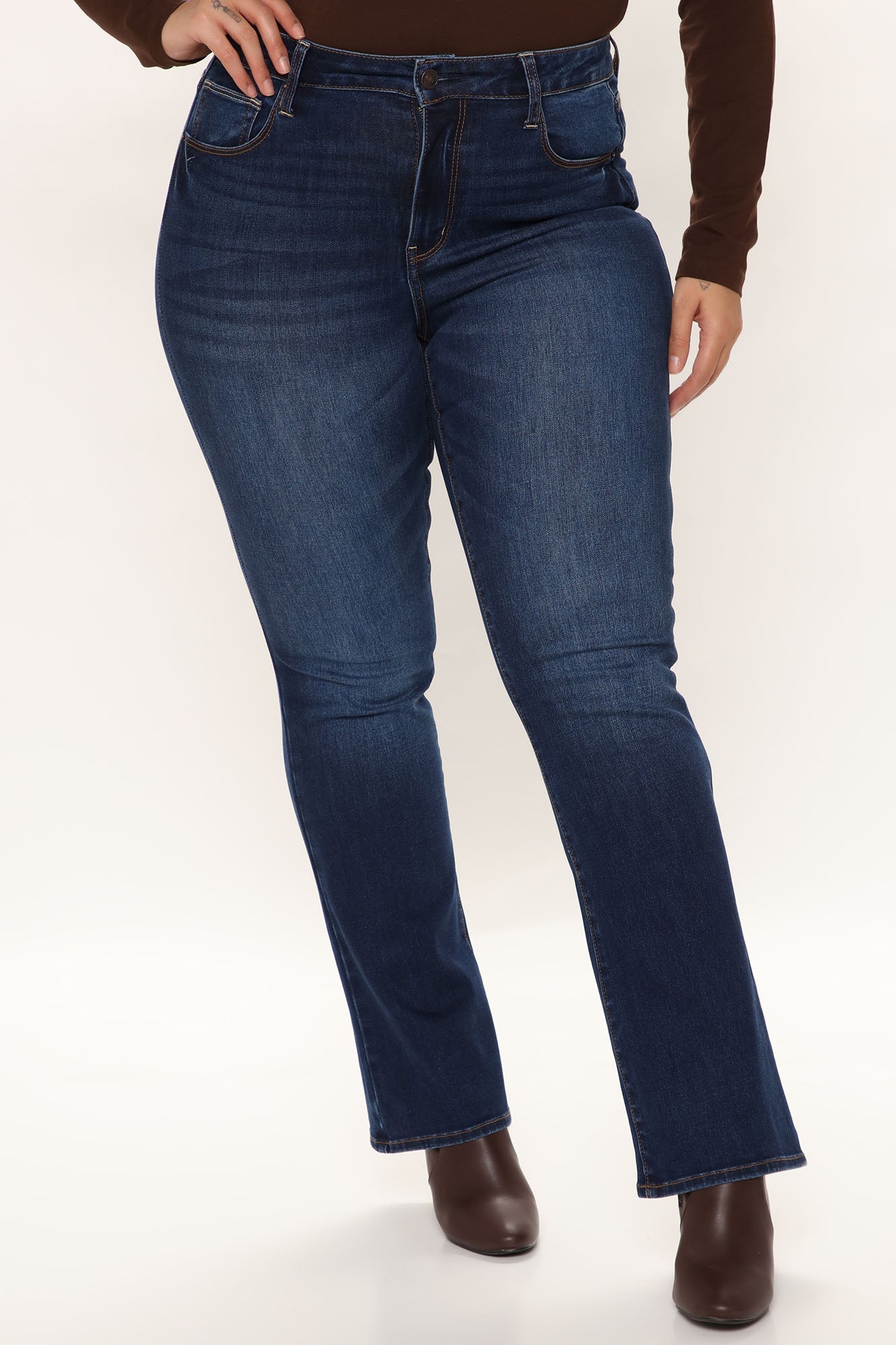 In The Groove High Rise Bootcut Jeans - Dark Wash Ins Street