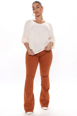 Here To Stay Flare Jeans - Cognac Ins Street