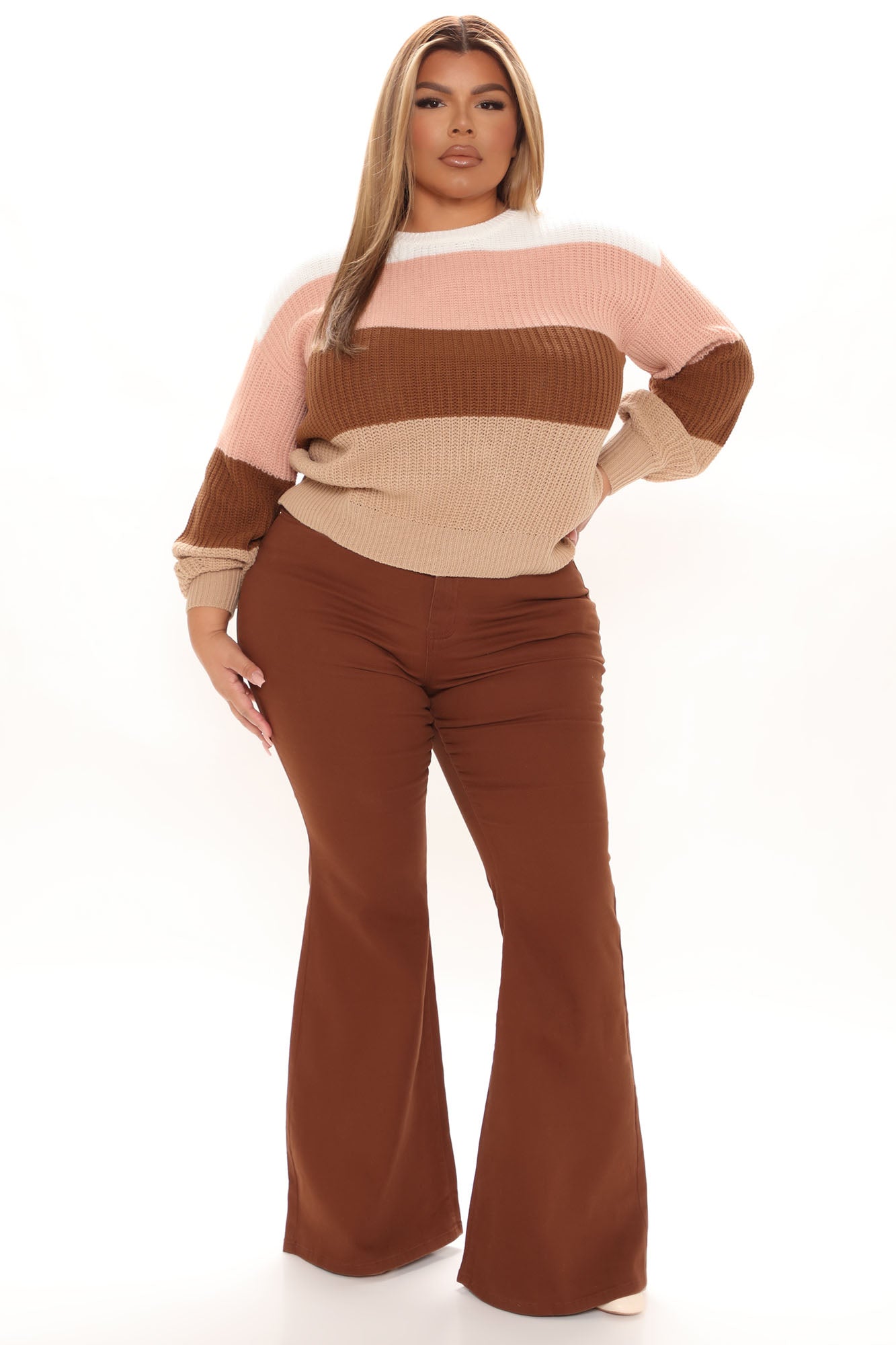 Manchester High Rise Flare Jeans - Brown Ins Street