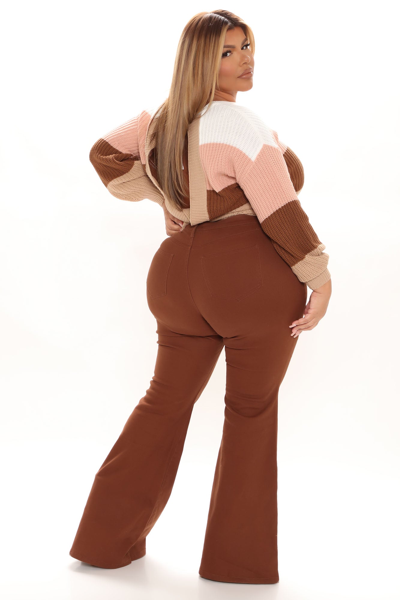 Manchester High Rise Flare Jeans - Brown Ins Street