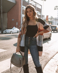 Demetria Pocketed Striped Knit Cardigan - FINAL SALE