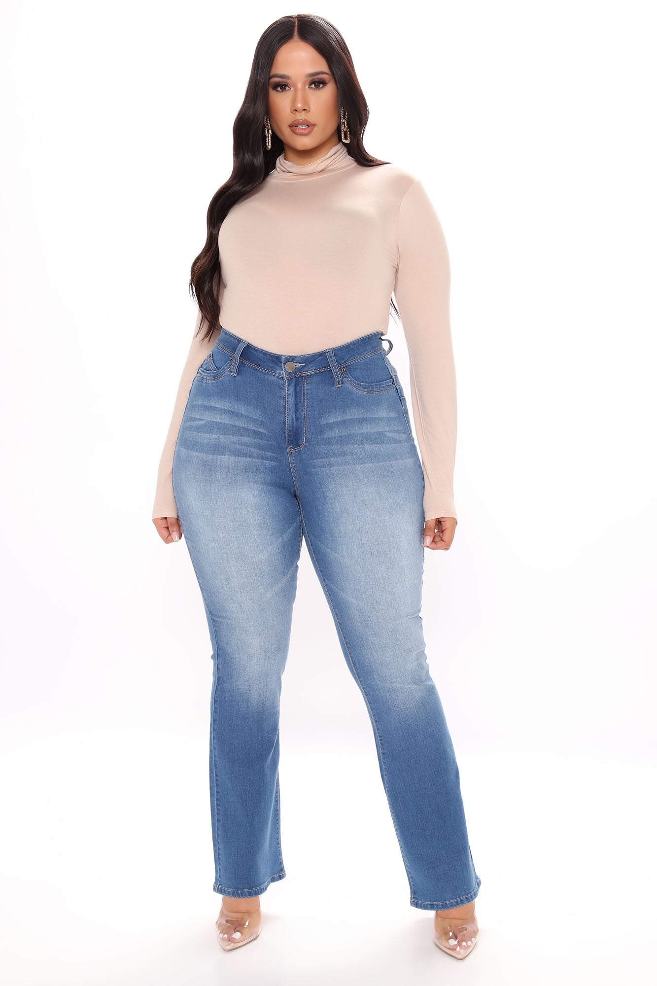 Bring It Down Flare Jeans - Medium Blue Wash Ins Street