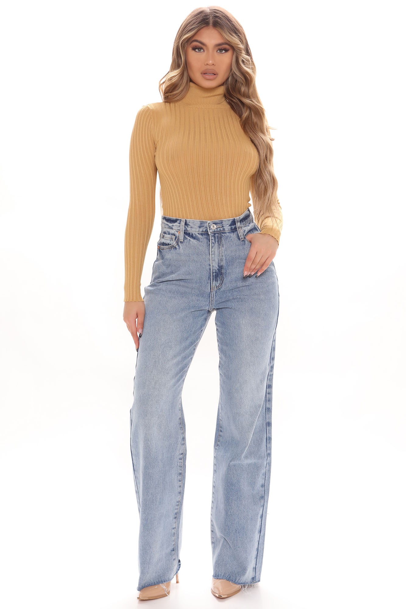 Match My Energy Non Stretch Straight Leg Jeans - Medium Blue Wash Ins Street