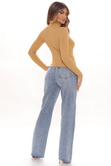 Match My Energy Non Stretch Straight Leg Jeans - Medium Blue Wash Ins Street