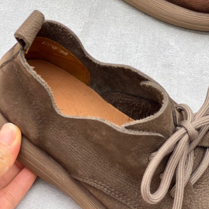 Handgefertigte flache Oxford-Schuhe aus Leder zum Schnüren