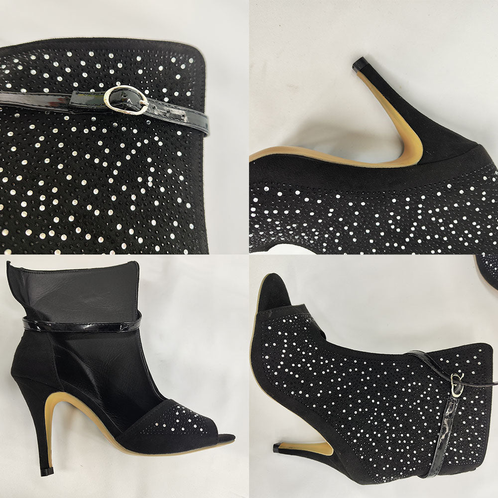 Glitzernde High Heels mit Strass-Ausschnitt