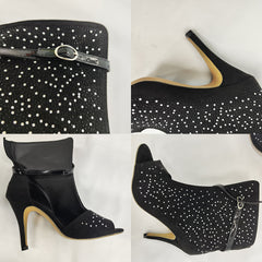 Glitzernde High Heels mit Strass-Ausschnitt