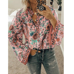 Yala Paisley-Bluse mit Knopfleiste und Ballonärmeln 