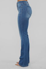 Bring It Down Flare Jeans - Medium Blue Wash Ins Street