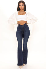 Get Around Flex Low Rise Flare Jeans - Dark Wash Ins Street
