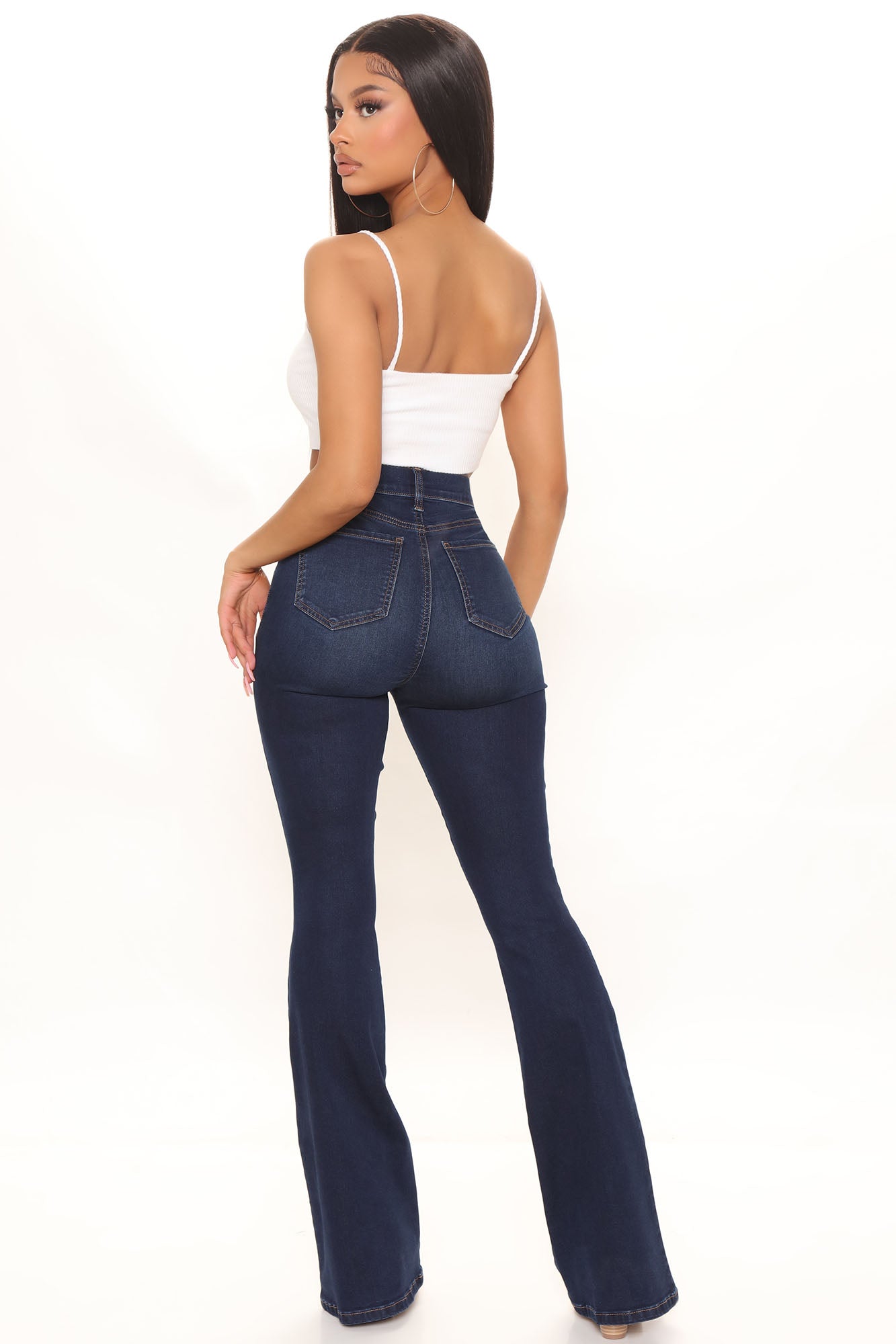 Get Around Flex Low Rise Flare Jeans - Dark Wash Ins Street