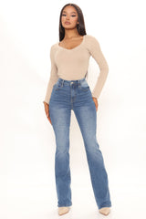 Full Heart Super Stretch Bootcut Jeans - Medium Blue Wash Ins Street